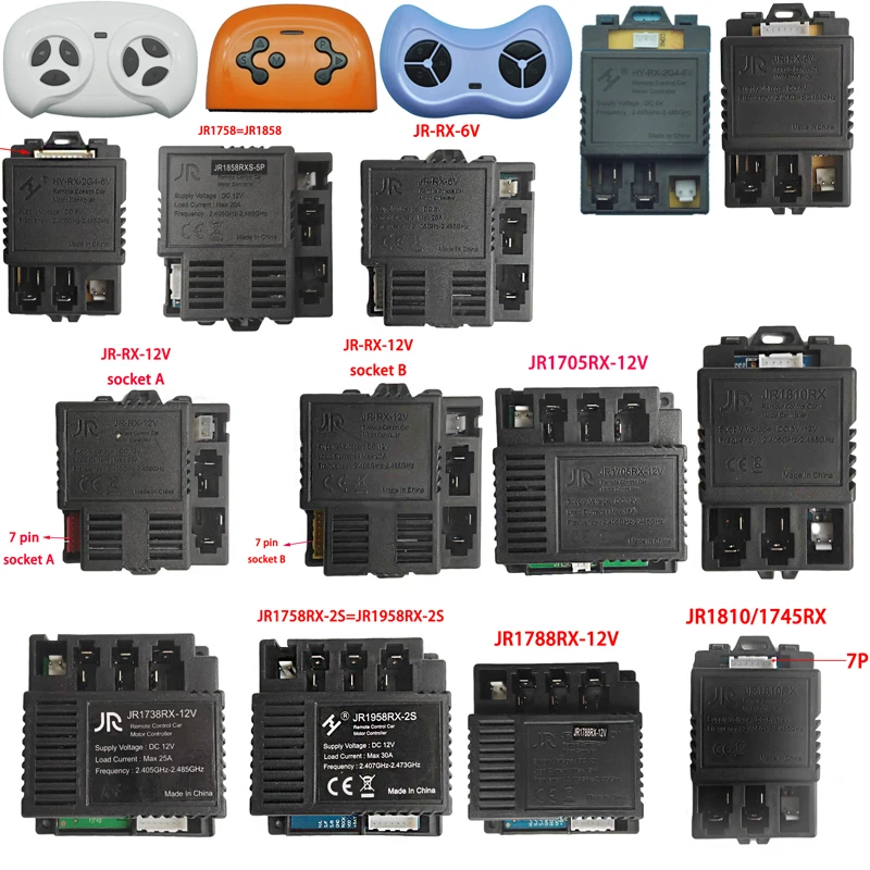 JR-RX 어린이 전기 자동차 컨트롤러, 장난감 자동차 수신기 송신기, JR1705, JR1858, JR1810, JR1738, HY-RX, JR2012RX, JR1788, JR1922