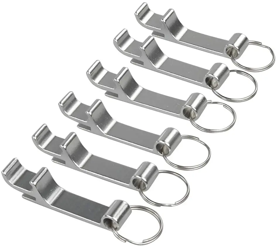 

6PCS Portable Beer Bottle Opener Keychain Mini Pocket Aluminum Alloy Beverage Beer Bottle Opener