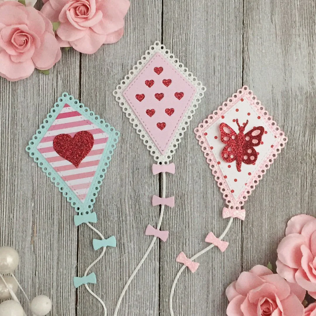 KLJUYP Valentine Kite Shakers Metal Cutting Dies Scrapbook Paper Craft Decoration dies scrapbooking