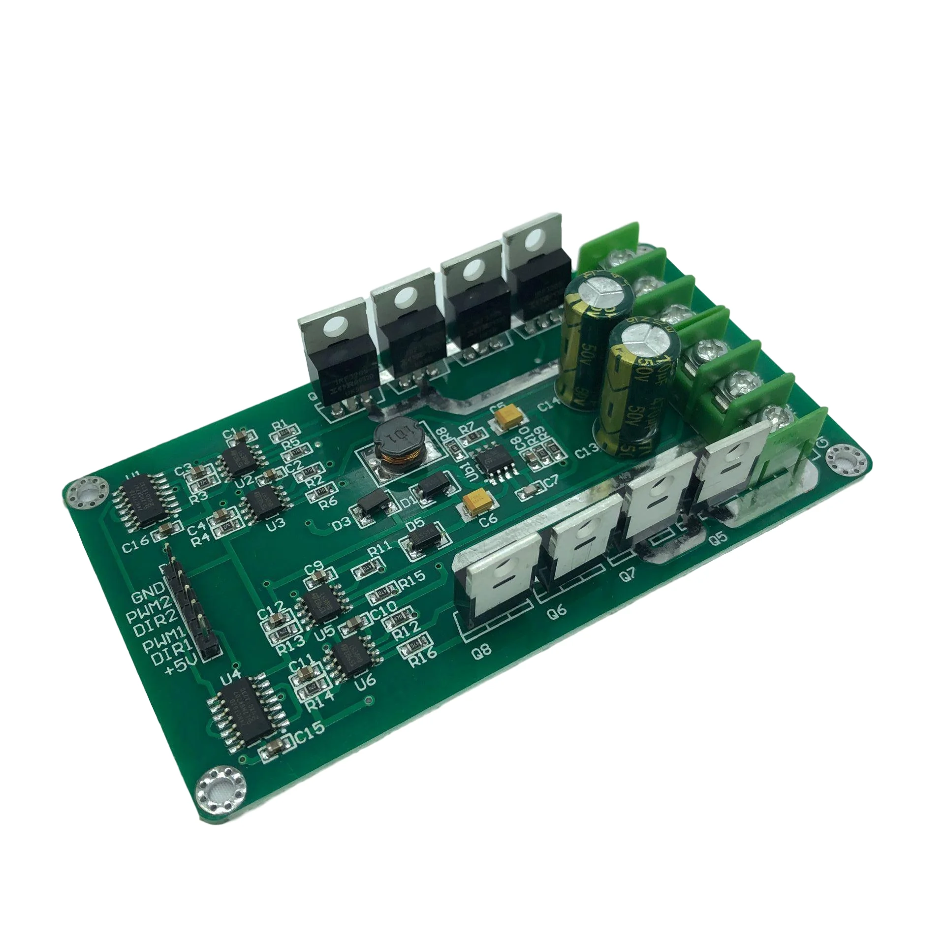 Placa de módulo de driver de motor duplo irf3205, ponte h dc mosfet irf3205 3-36v 10a peak30a placa de driver de motor dc com função de freio