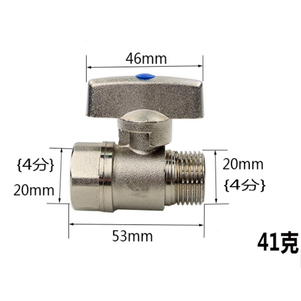 Cobre completo engrossado fio interno e externo conexão ao vivo duplo fio exterior curto lidar com válvula de esfera grande fluxo válvula de água