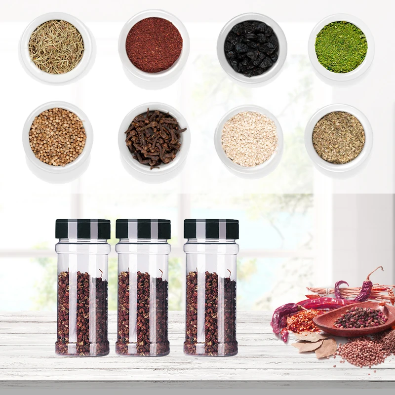 4/10/15/20pcs Spice Jars with Labels Plastic Transparent Spice Bottle Containers for Spice Pepper Salt Cocina Kitchen Spice Jar