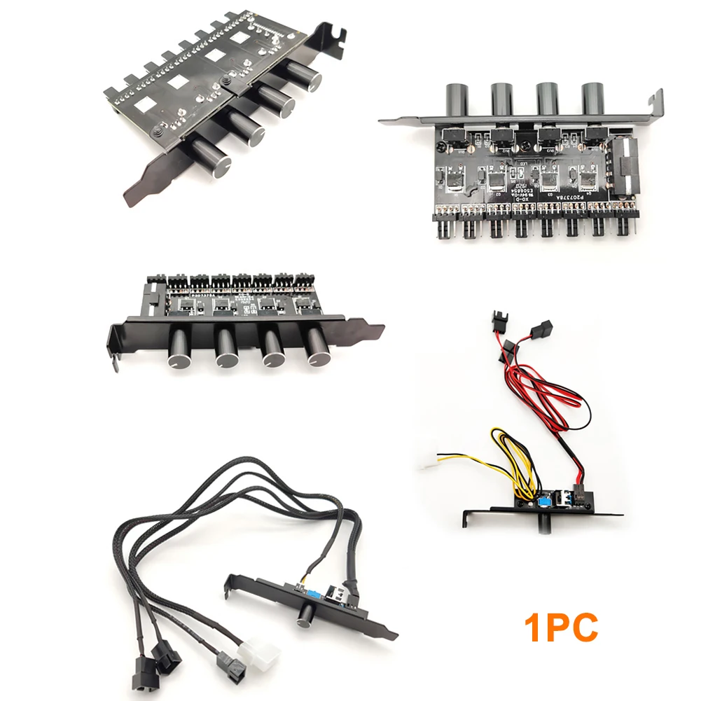 12V Practical Splitter 4D SATA Power Supply Universal 4Pin 3Pin 1 To 3 8 Way Speed Controller Adapter Cooling Fan Hub PC Case