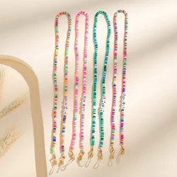 Colorful Soft Pottery Glasses Lanyard Eyeglass Chain Sunglasses Rope Neck Strap Cord Necklace Accessory for Women Girls