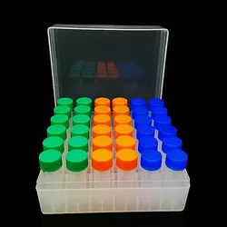 36pcs Plastic 5ml Cryovial With Colored Screw Cap+ 1pcs 36 Vents plastic Freezing Tube Storage Box for experiment