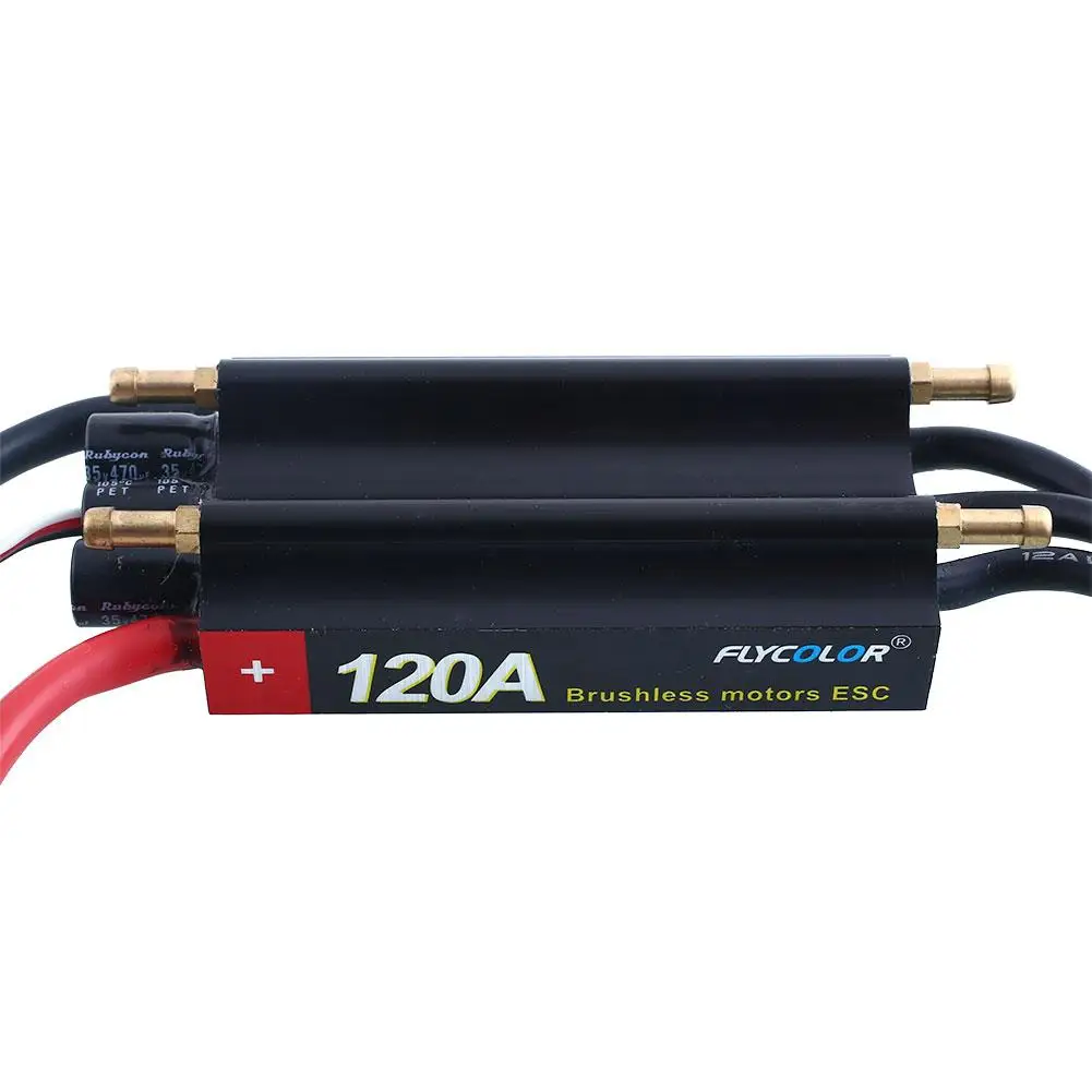 FlyColor 120A 2-6S Lipo Water cooling ESC with 5.5V/4A BEC Boat ESC Programmable Brushless Speed Controller ESC