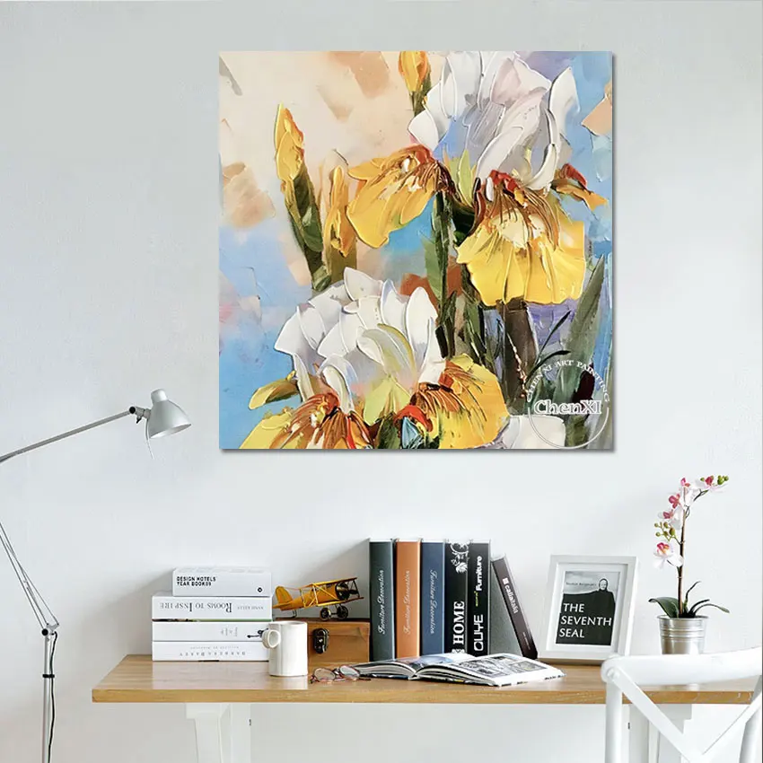 

The Yellow White Flowers Are In Bloom Oil Paintings, Wall Decor For Room Decor, Painting On Canvas, Picture, Hotel Artwork