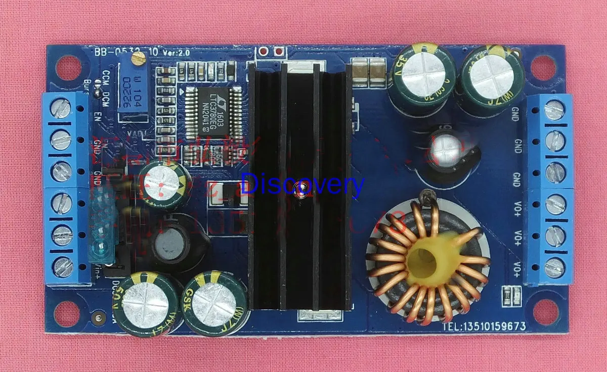 Módulo automático 12v do elevador da tensão de ltc3780 a 12v 12a 24v a 24v 144w fonte de alimentação do veículo