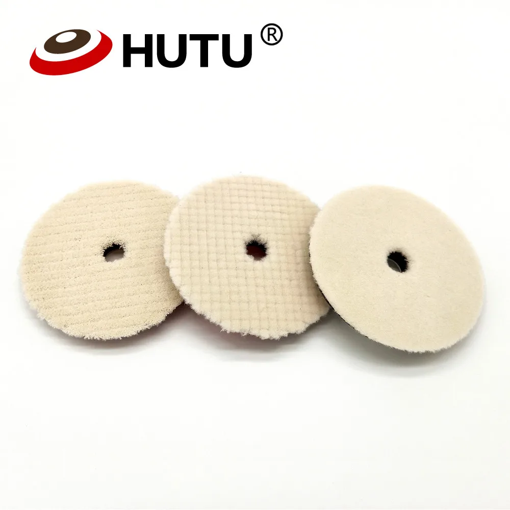 HUTU 5inch Japan Wool Polishing Pad Car Headlights Polishing Wollen Protective Heavy Cutting Grinding Pad For DA/RO Polishier