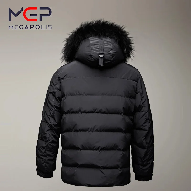 MGP Men\'s winter jacket long jacket fashion jacket coat men\'s down combined hat