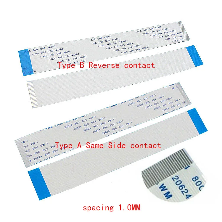 50Pcs FPC Flexible Flat Cable FFC 1MM 8CM A type interface 12P