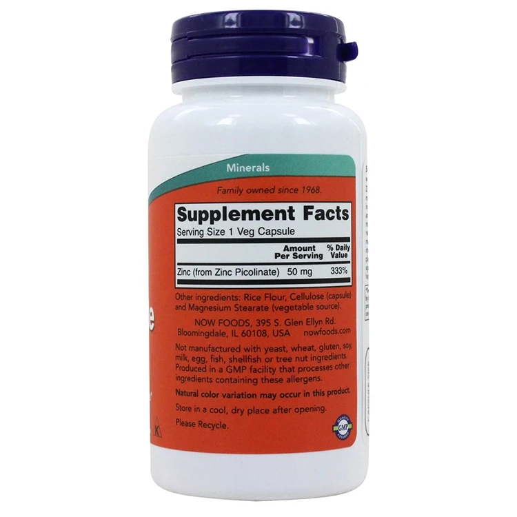 Zinc Picolinate 50 mg Lmmune Support Enzyme Functions 120 Veg Capsules Free shipping