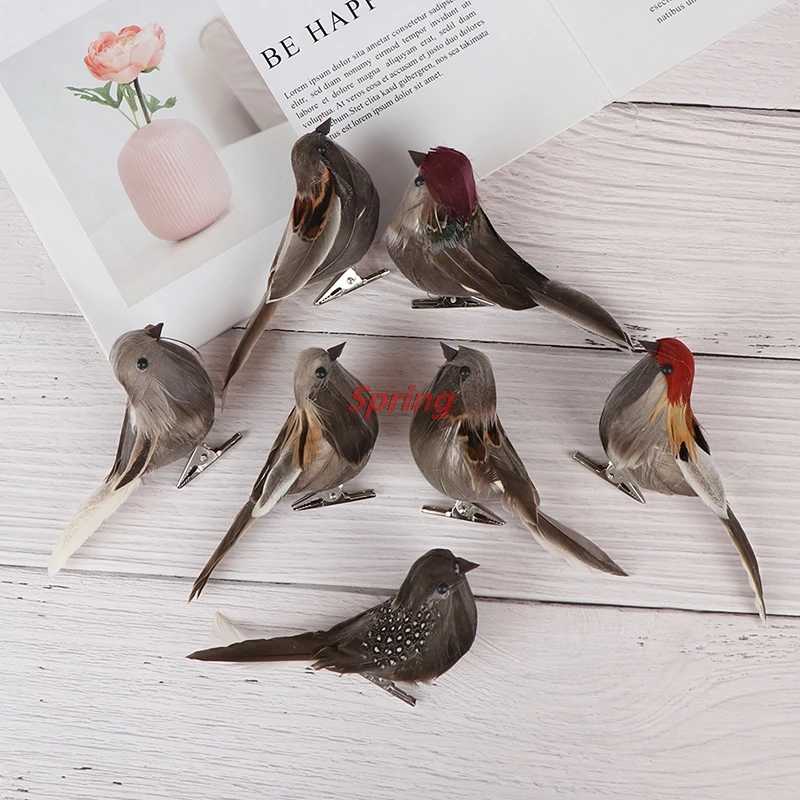 1Pcs Randomly DIY Artificial Bird Foam Vivid Feather Mini Tit Crafts Bird Simulation Model For Family Store Garden Decoration