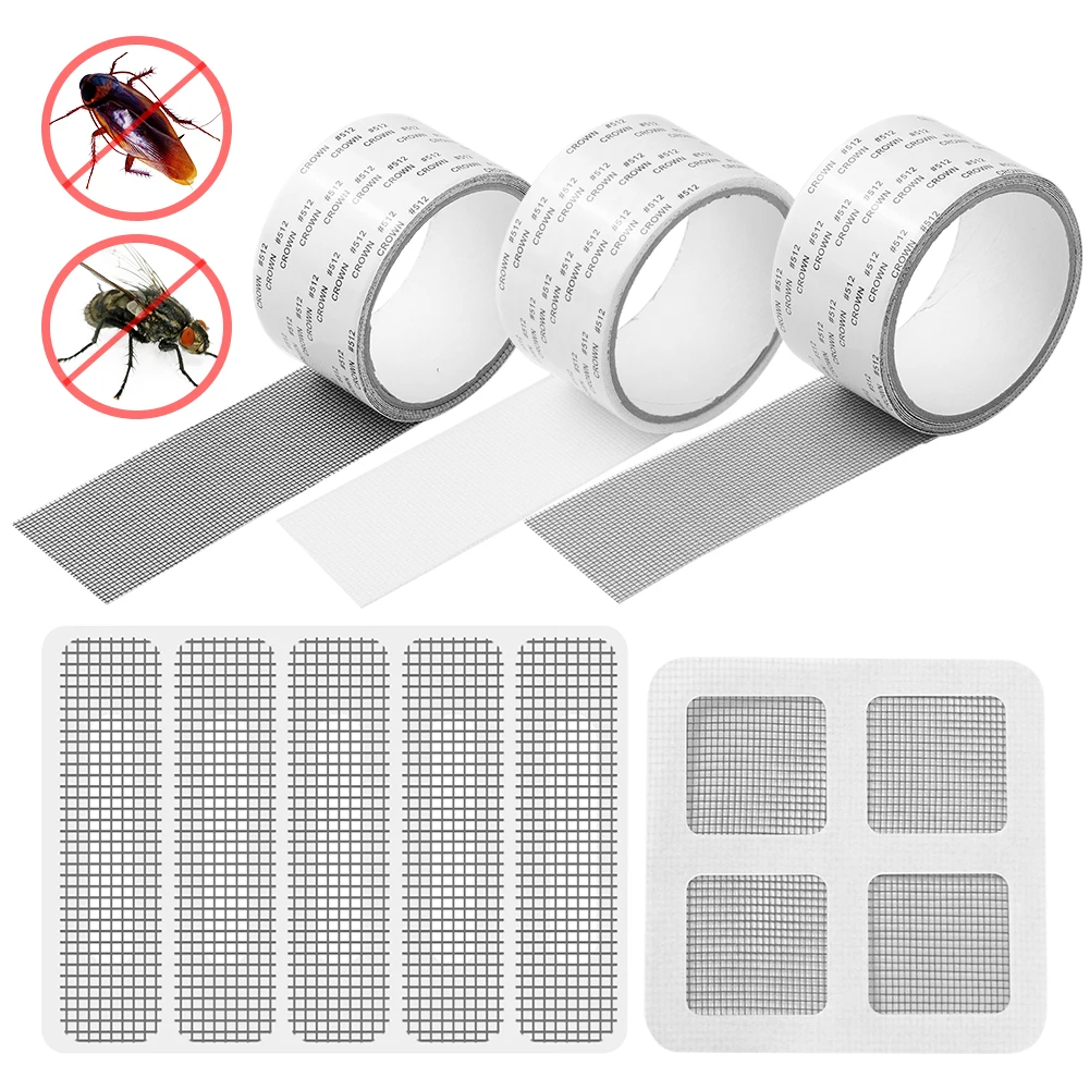 

Window Net Anti-mosquito Mesh Sticky Patch Repair Tape Screen Window Door Mosquito Netting Patch Repair Broken Hole Screen
