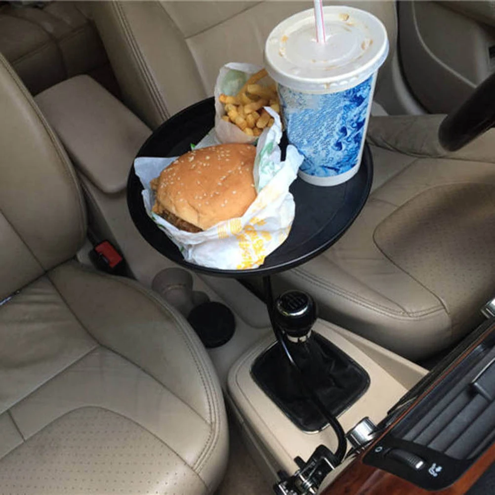 Black Car Food Tray Folding Dining Table Drink Holder Car Pallet Back Seat Water Car Cup Holder