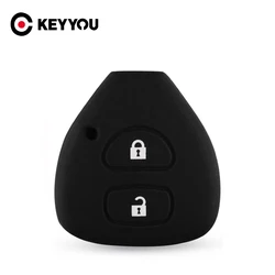 KEYYOU 2 Button Silicone Car Key Cover Case For TOYOTA Corolla Hilux Vitz Rav4 Aqua Camry Remote Key Case Shell Cover Bag Holder