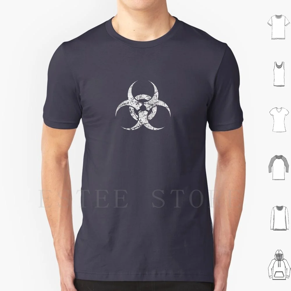 Biohazard Symbol T Shirt DIY Big Size 100% Cotton Symbol Minimum Distance Keep Your Distance Infection Rate Statement