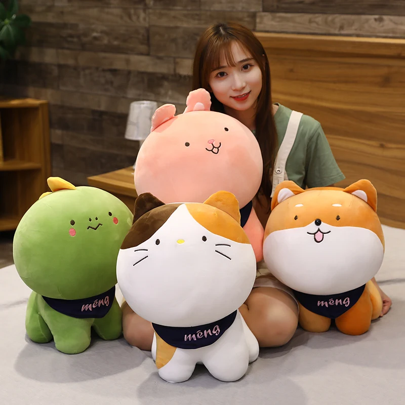 

New Hot Cute Shiba Inu Dog Rabbit Dinosaur Cat Plush Toy Stuffed Soft Animal Fat Chai Pillow Birthday Christmas Gift For Kids