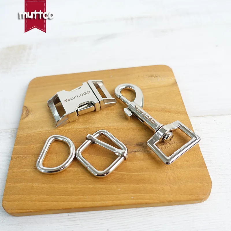 (metal buckle+adjust buckle+D ring+metal dog clasp)  15,20,25,30mm diy accessory 4 colors We provide laser engraving customize