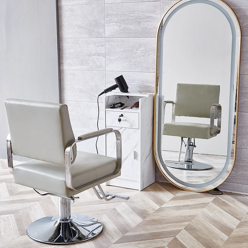 New Barber Shop Chair Hair Special Stainless Steel Handrail Beauty Haircut Stool Multifunctional Commercial Salon Furniture