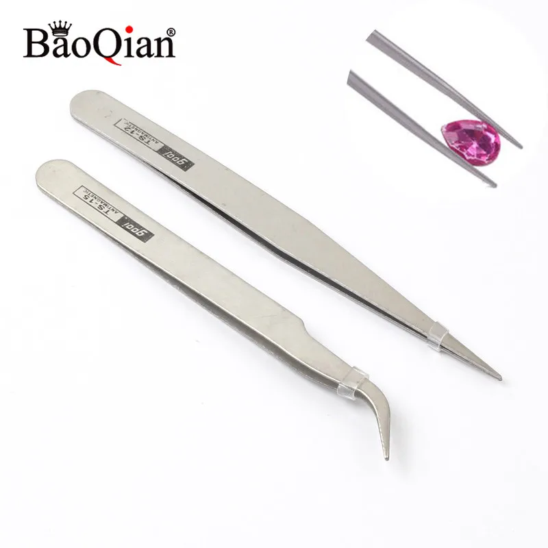 Sewing Tools Excellent Quality Bend Straight Tweezers Stainless Steel Anti-static Cross Sewing Accessories Tools Supplies DIY