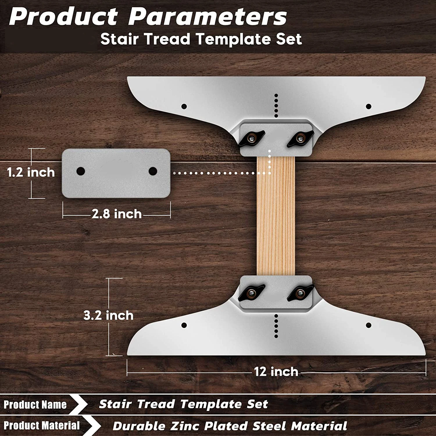 stainless steel Stair Tread Template Set Replacement Template Steps Risers Clamp Plates Hand Tool