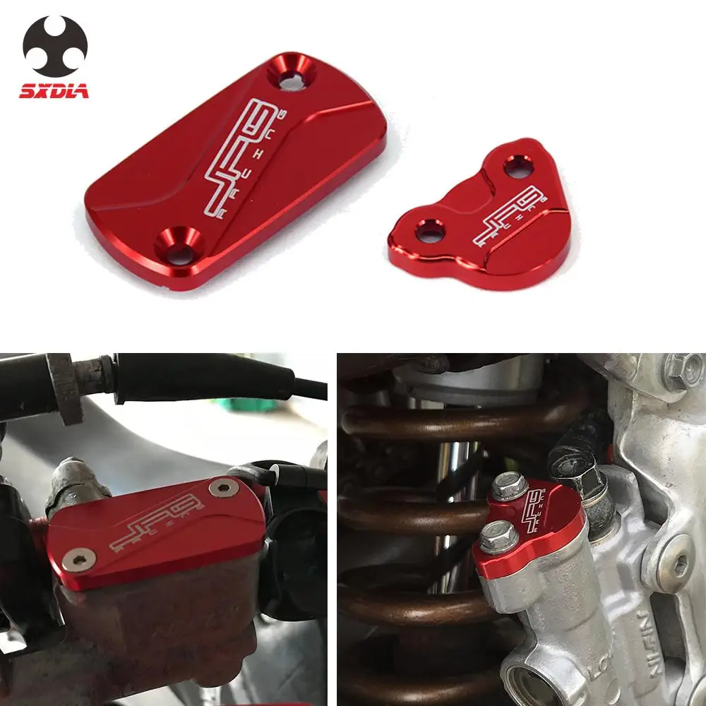 Motorcycle CNC Front Rear Brake Fluid Reservoir Cap Cover For HONDA CRF250F CR125R CR250R CRF250R CRF450R CRF250X CRF450L