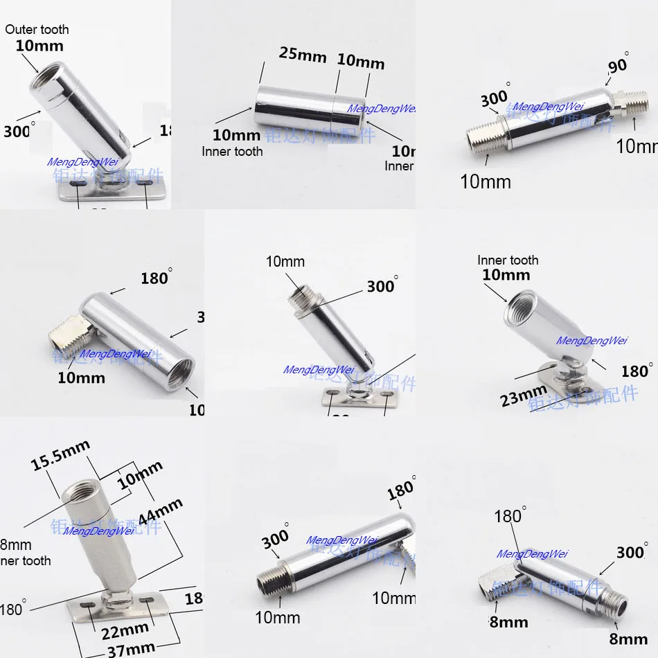 2pcs 20pcs Universal Joint Lamp Light Mechanical Steering Plated Steering Head Headband Fixed Connection Piece