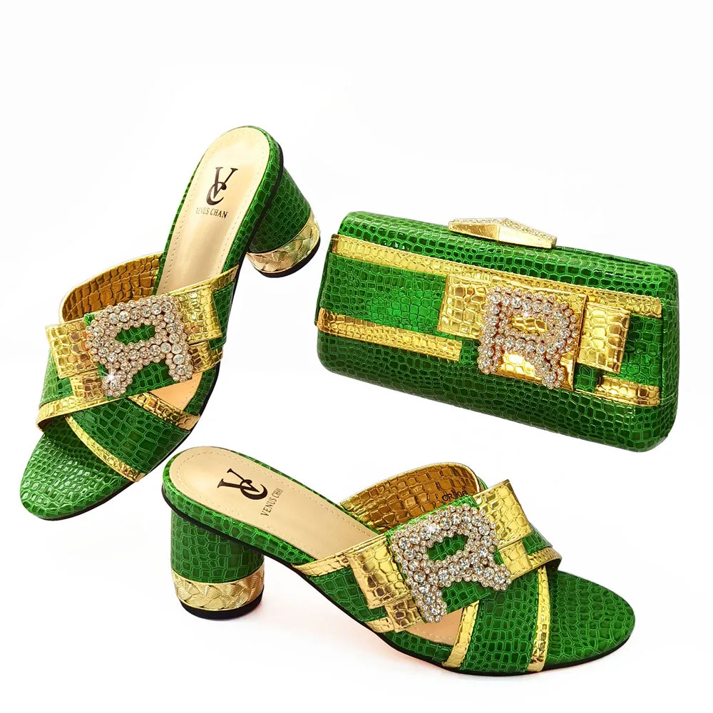 High Quality PU Leather Shoes And Bags Set 2022 African Design Matching Shoes And Bag Set Italian For Wedding Party