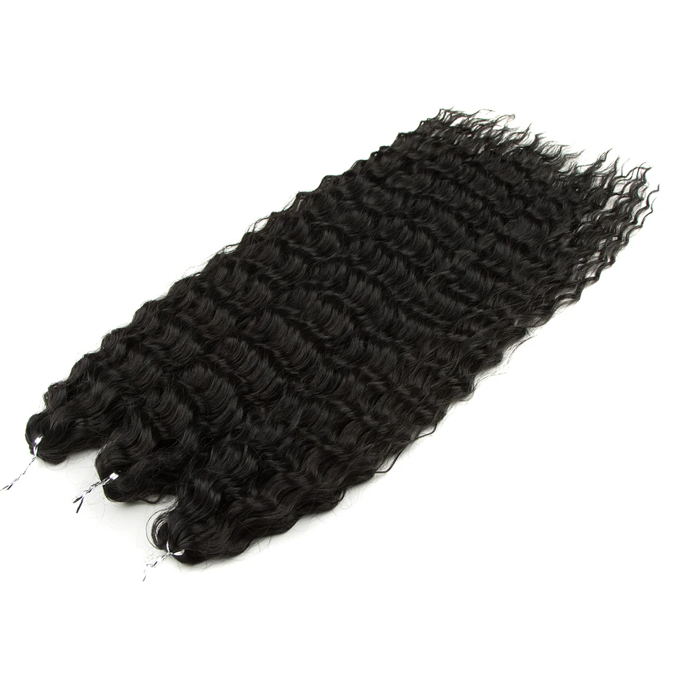 Ariel Hair Synthetic Twist Crochet Curly Hair 24 Zoll Water Wave Braid Hair Ombre Blonde Brown Deep Wave Flechten Haarverlängerung – Detail 22