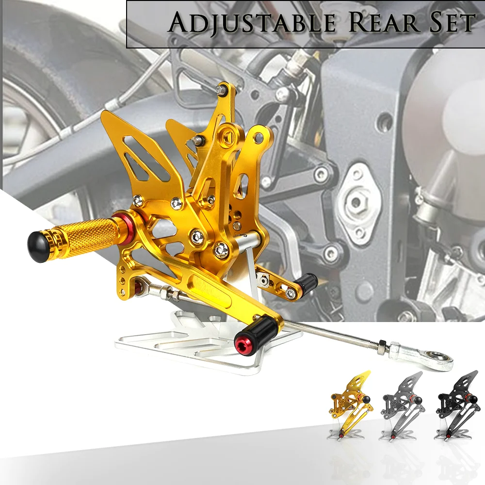 Acessórios da motocicleta cnc alumínio apoio para os pés conjuntos traseiros ajustáveis rearset pé pegs para kawasaki z1000 z 1000 2011-2019