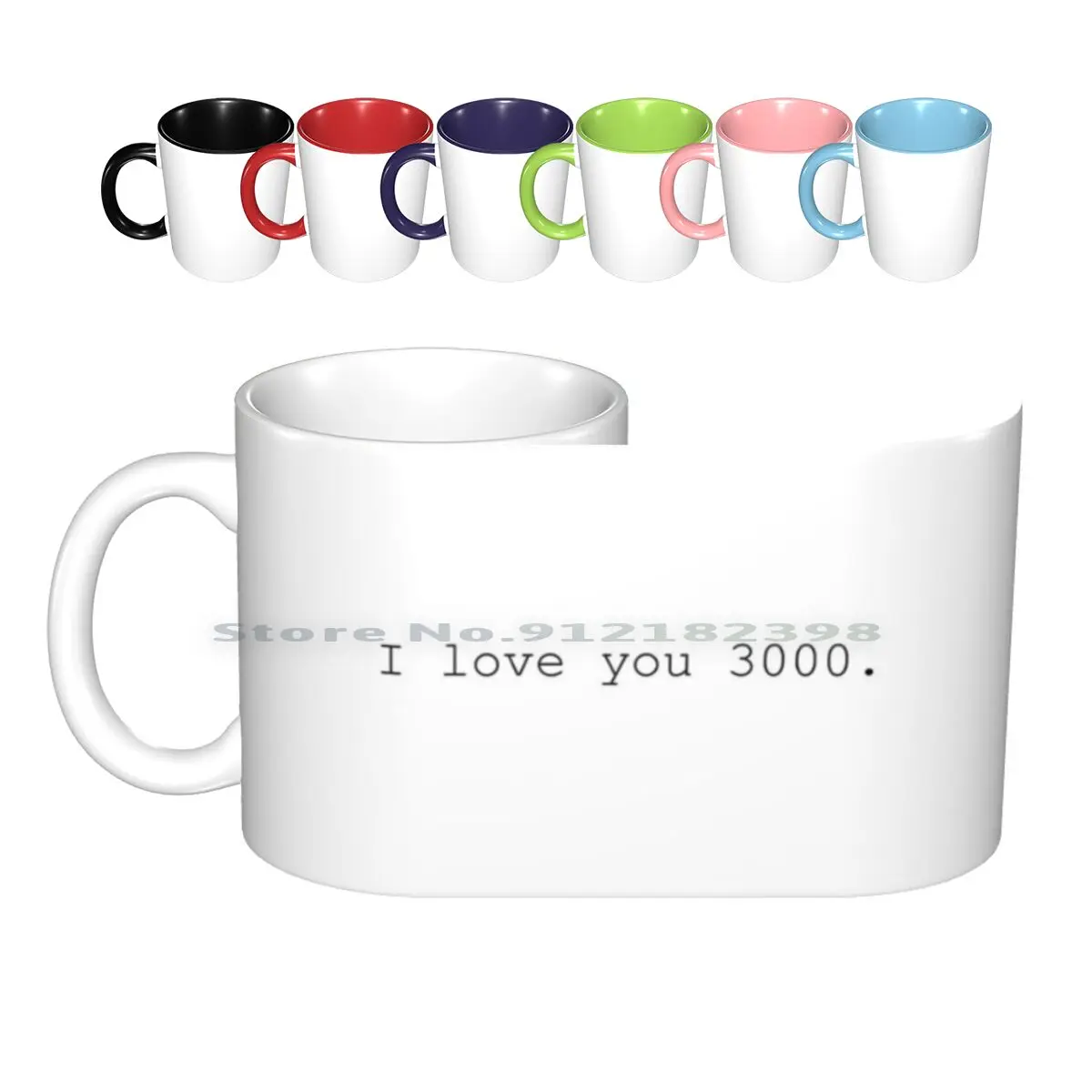 I Love You 3000. Ceramic Mugs Coffee Cups Milk Tea Mug Tony Stark Morgan Superheroes Endgame Creative Trending Vintage Gift