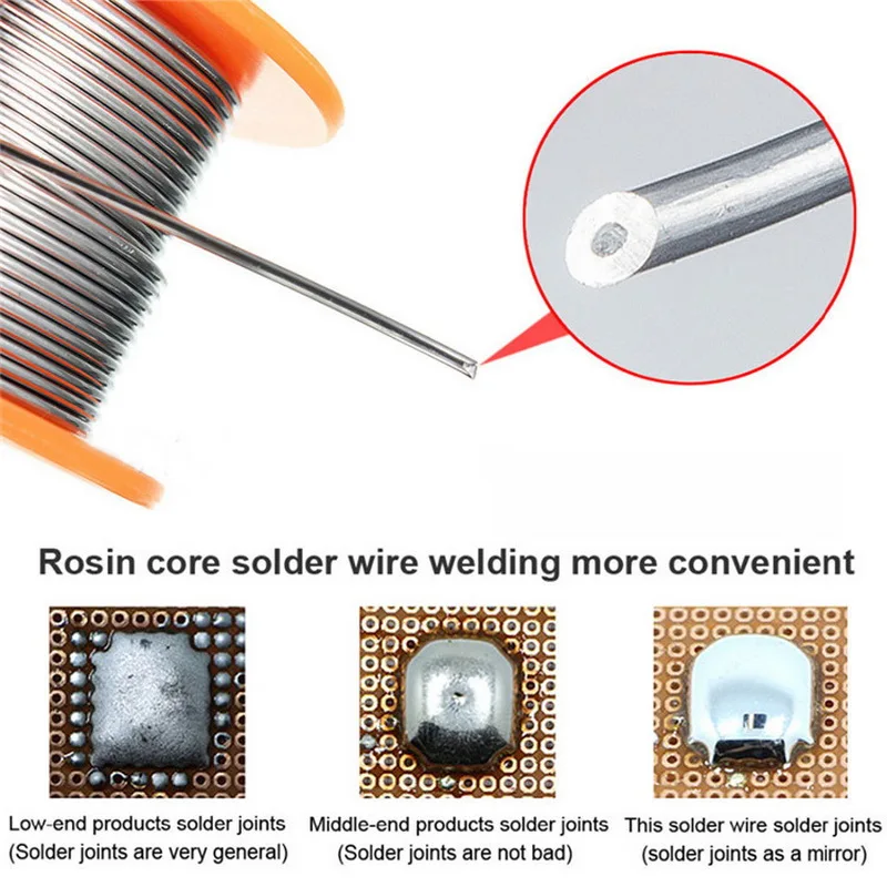 50g Desoldering Wires Braid Mechanic Rosin Core Solder Wire Roll 0.5/0.6/0.8/1.0 mm 63/37 FLUX 2.0% 45FT Tin Wire Melt