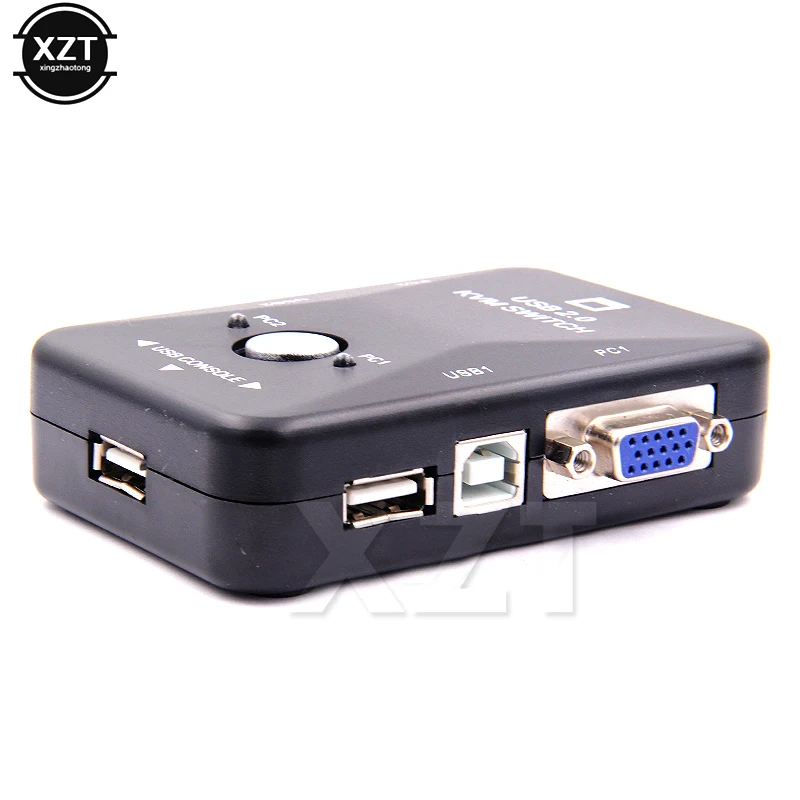 Новейший USB KVM-переключатель, 2-портовый VGA переключатель SVGA Box USB 2.0 клавиатура с мышью 1920*1440, профессиональный видеопереключатель