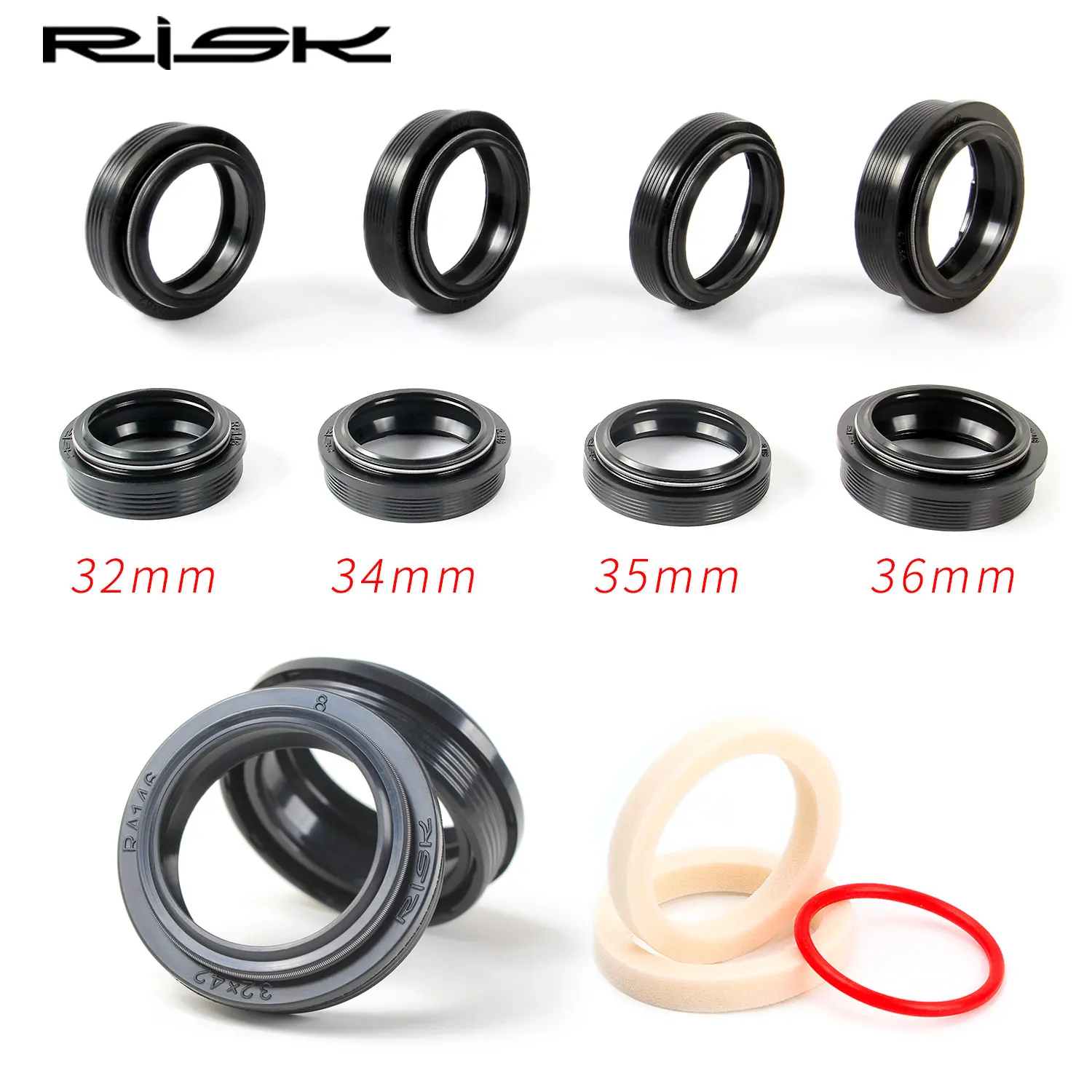 RISK 32mm MTB Bike Suspension Front Fork Dust Seal Oil Seal Sponge Ring MTB Bicycle Fork Inner Tube Dust Sleeve Maintenance