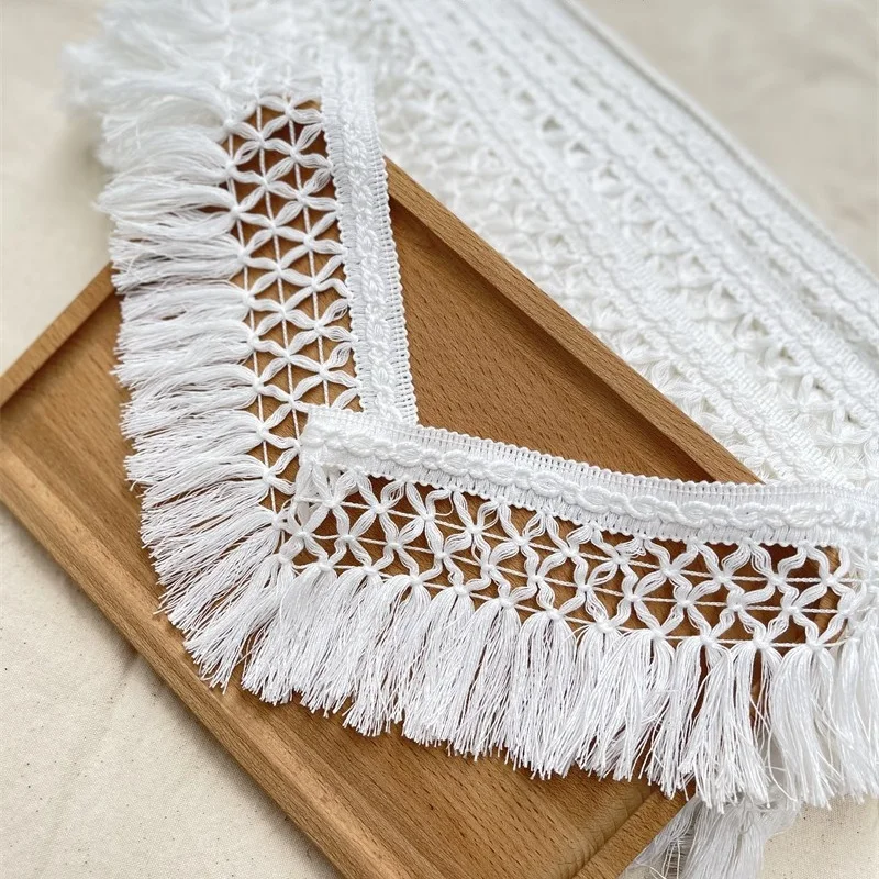 10cm 3 metri/lotto stile Country bianco puro nappa Trim scopa con frange rifinitura accessorio per la casa artigianato tenda fatta a mano X327