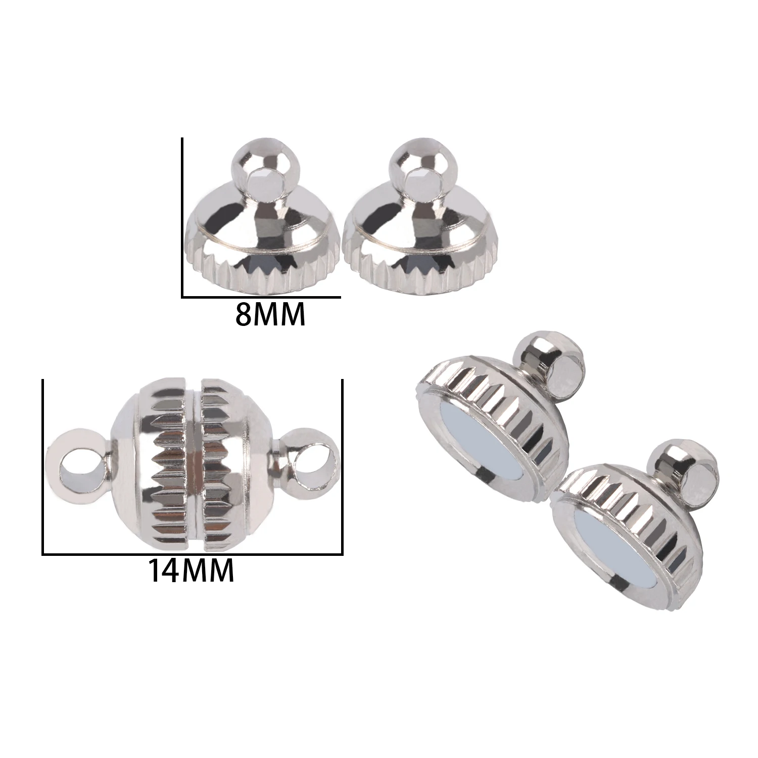 Stainless Steel Strong Magnetic Clasps For Leather Cord Bracelets Connectors for DIY Jewelry Making For Beginner Necklace