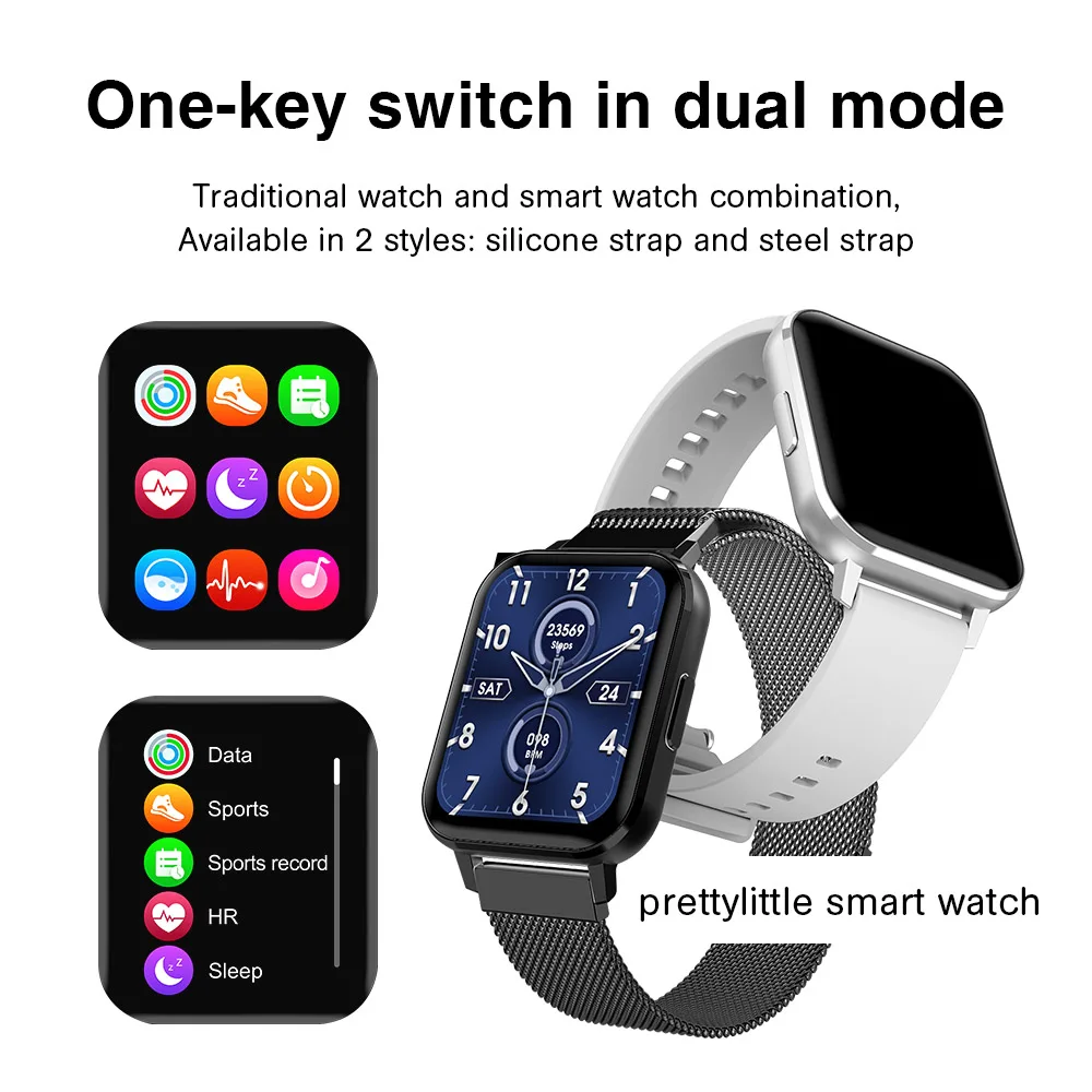 Novo smartwatch para homens e mulheres android e ios, relógio inteligente personalizado, monitoramento da frequência cardíaca, ip68, à prova d'água, 2021