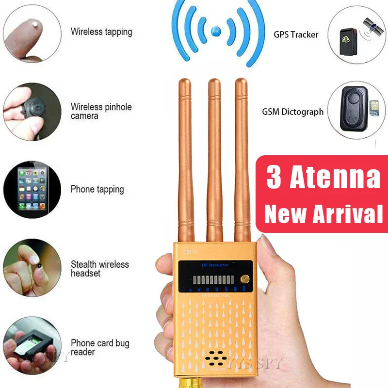 

3 Antenna Professional Anti Spy Detector RF CDMA Signal Finder For GSM Bug GPS Tracker Wireless Hidden Camera Eavesdropping