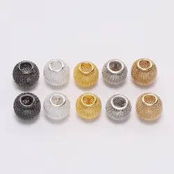 10pcs/lot  Metal Loose Spacer Beads Mesh Bead Big Hole Bead for Bracelet Necklace  DIY Jewelry Making Accessories Findings