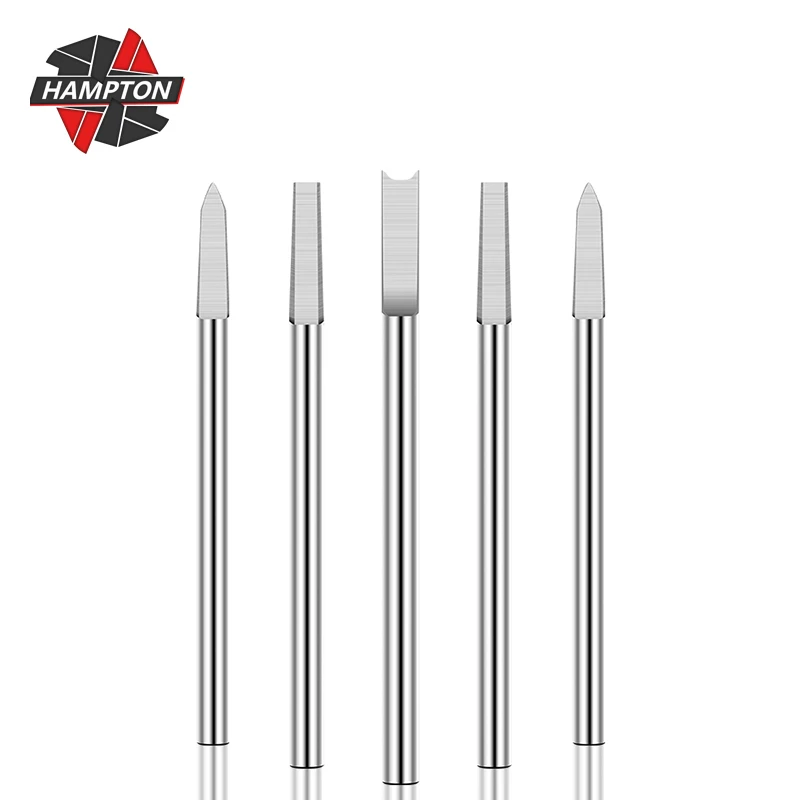 HAMPTON Wood Engraving Drill 10pcs 2.35/3.0mm Shank Milling Cutter Wood Carving Bit Carbide Tipped Woodworking Drilling Tool