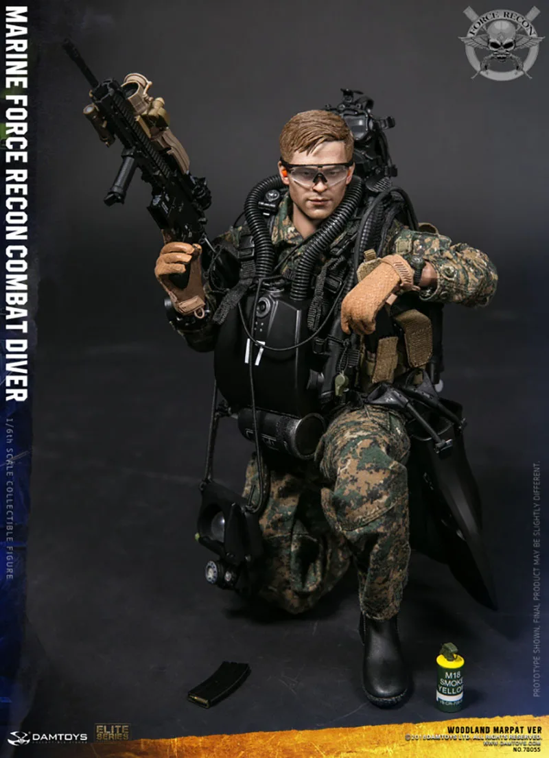 Collectible NEW 78055 1/6 USMC MARINE FORCE RECON COMBAT DIVER WOODLAND MARPAT Camouflage VER Model for Fans