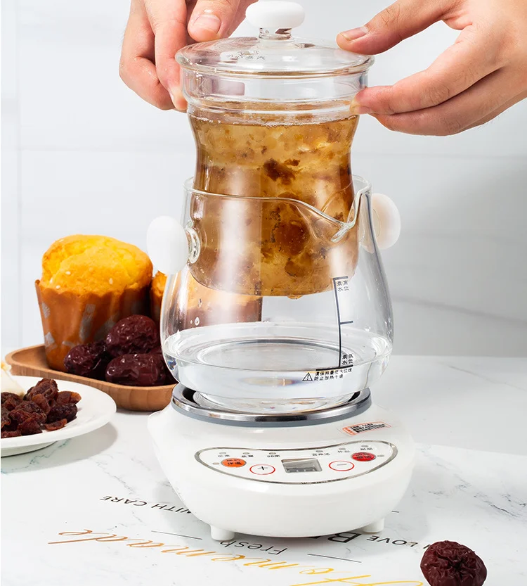 220 فولت 600 مللي السيراميك/الزجاج الطبخ طباخ التلقائي الكهربائية بطيئة Stewer الحفاظ على الصحة وعاء الشاي الحلوى ماكينة طهي