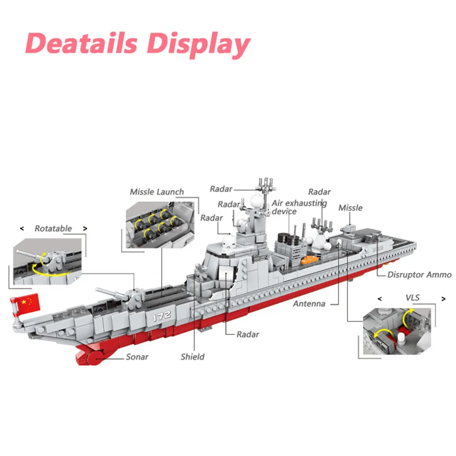 XINGBAO NEW Military Army Ship Series Classic USS Missouri Battleship Missile Destroyer Building Blocks Vessel Bricks Juguetes