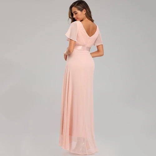 Imagen 2 del producto Sexy rosa gasa tul Maxi vestido de verano mujeres Casual vintage largo dama de honor Vestidos de graduación club ceñido al cuerpo vestido de fiesta Vestidos