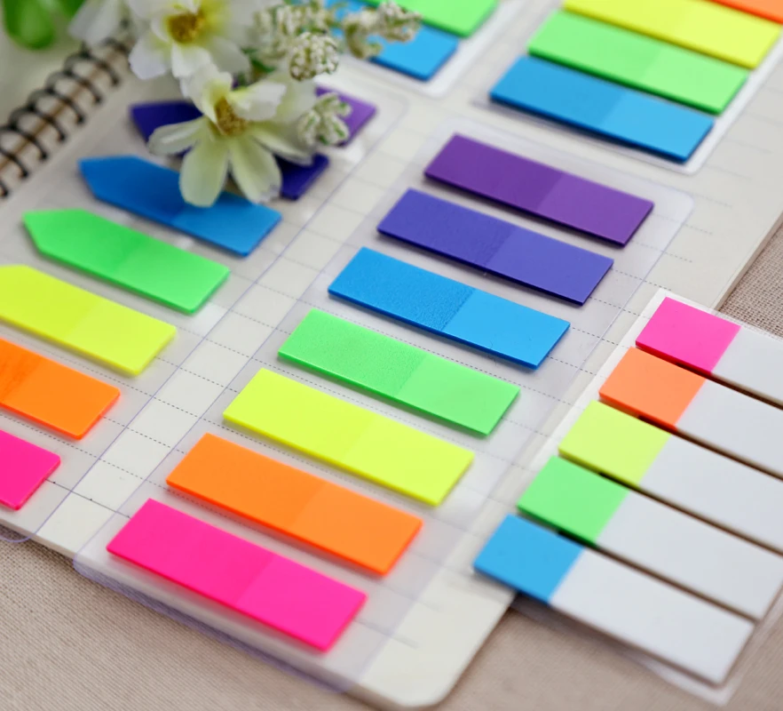 Fluorescência Color Memo Pad, Sticky Notes, Papelaria, Marcador de livros, Índice, Memorandos do escritório, Escola, Suprimentos infantis, SS-1478,