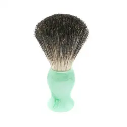 TEYO – brosse à rasage avec manche en résine noire, motif vert émeraude, poils de blaireau