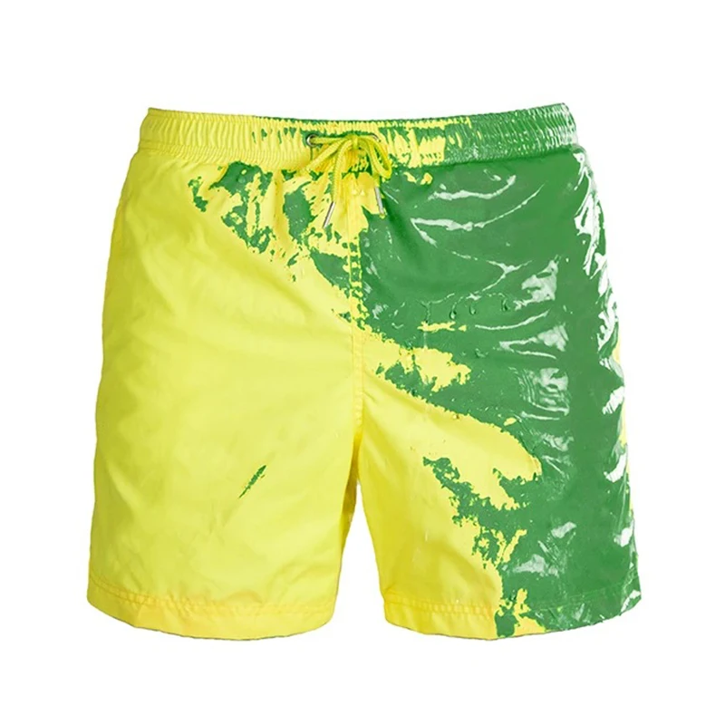 High Elastic Fluorescent Shorts for Men Swimming Pool Beach Shorts Fashion Design Boys Pant Shorts Beachwear Swimwear