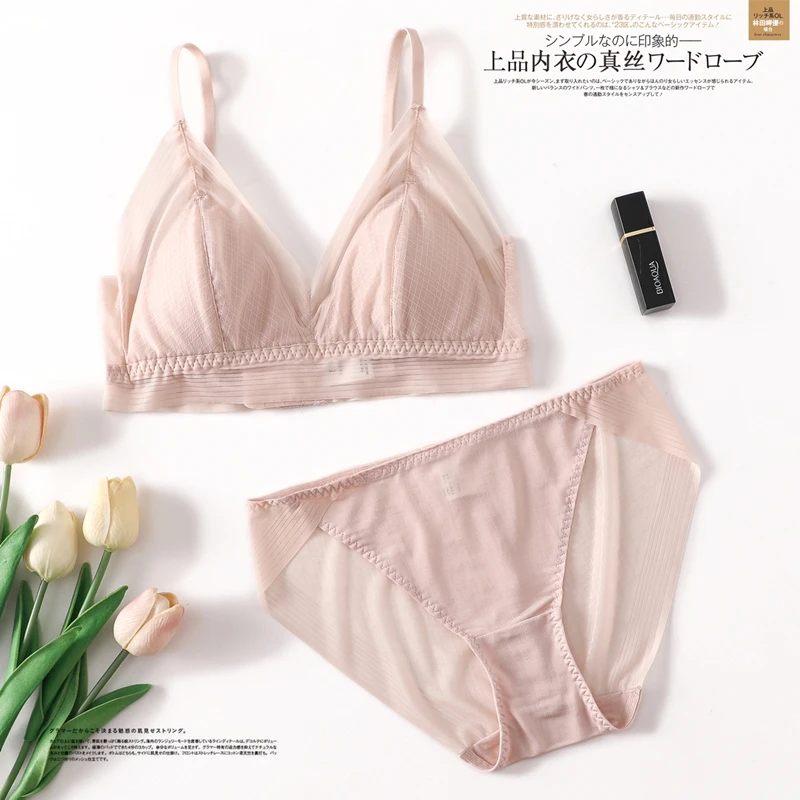 SUYADREAM-Conjunto de sujetadores y bragas de seda 2024 auténtica, ropa interior cómoda sin aros, con relleno fino, saludable, 100%