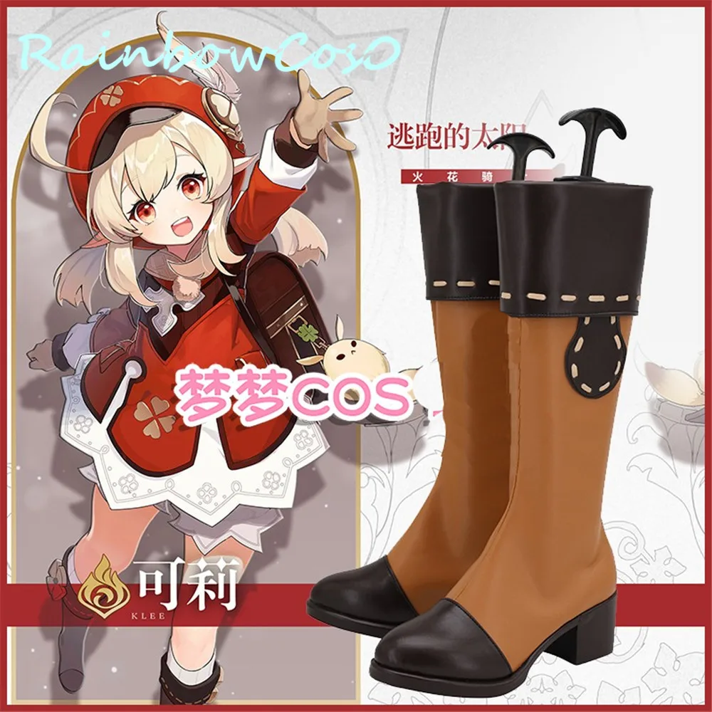 Genshin Impact Klee Boots Cosplay Shoes Game Anime Carnival Party Halloween RainbowCos0 W1284